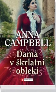 Dama v škrlatni obleki