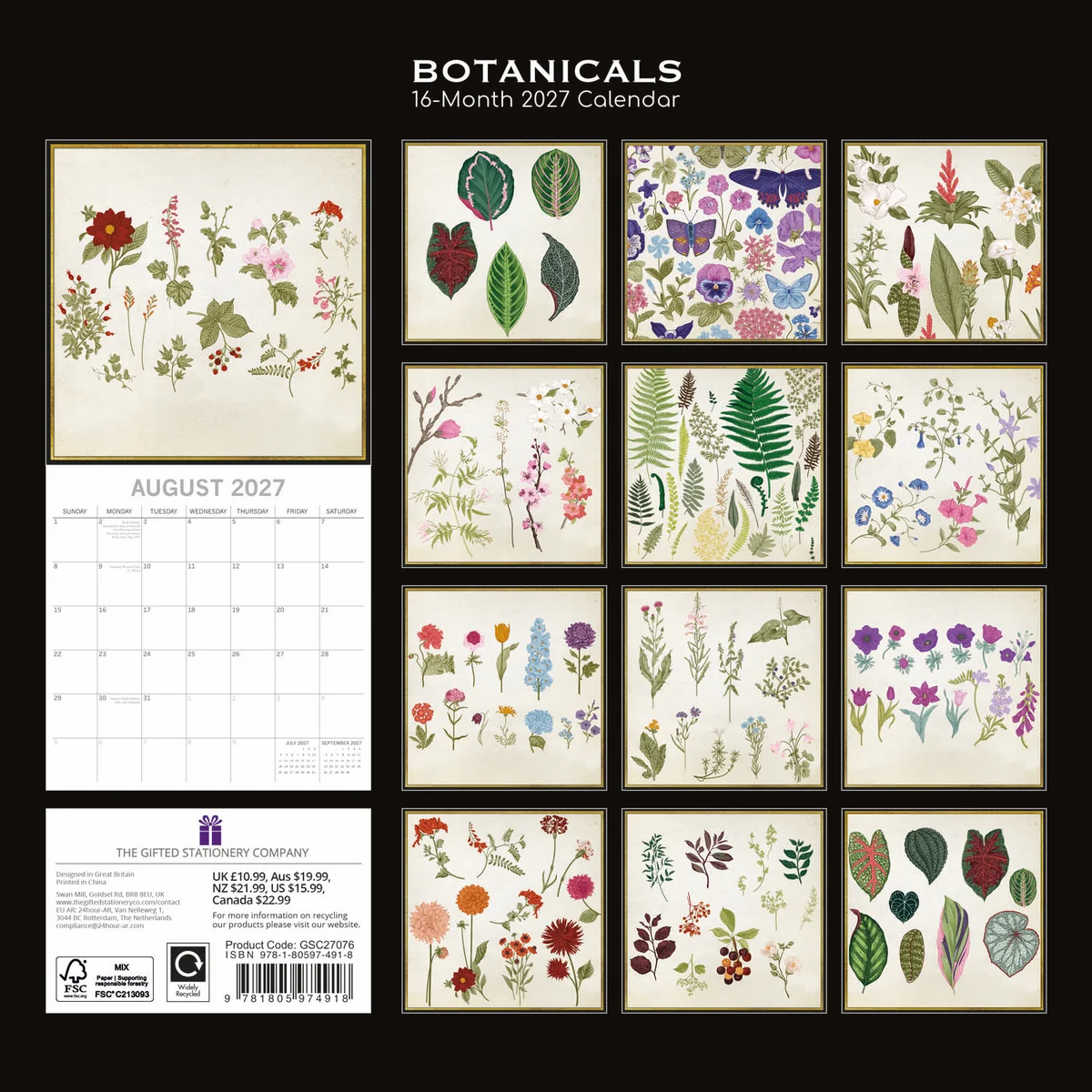 Botanicals 2027 - koledar 30x30 - naslovnica knjige - Felix.si knjigarna Botanicals 2027 - koledar 30x30 - Image 2