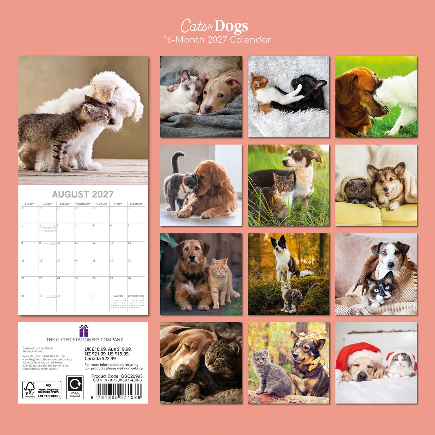 Cats & dogs 2027 - koledar 30x30 - naslovnica knjige - Felix.si knjigarna Cats & dogs 2027 - koledar 30x30 - Image 2