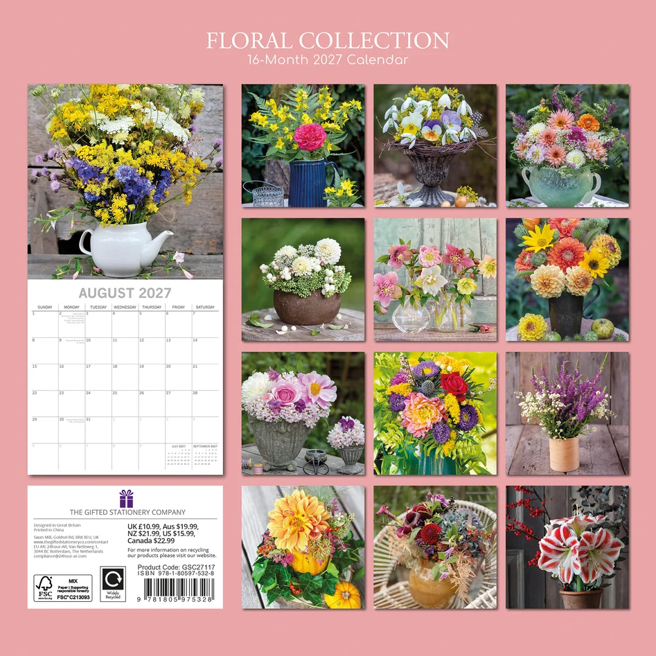 Floral collection 2027 - koledar 30x30 - naslovnica knjige - Felix.si knjigarna Floral collection 2027 - koledar 30x30 - Image 2