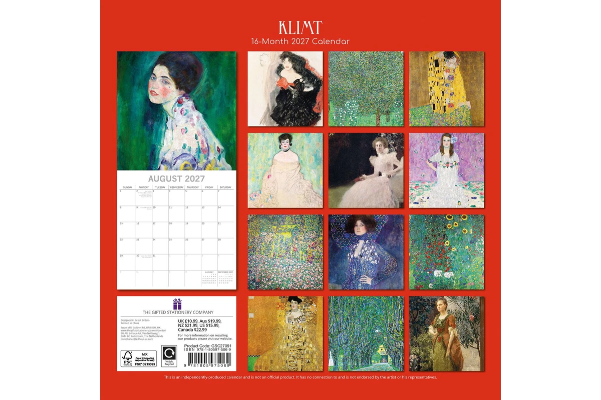 Klimt 2027 - koledar 30x30 - naslovnica knjige - Felix.si knjigarna Klimt 2027 - koledar 30x30 - Image 2