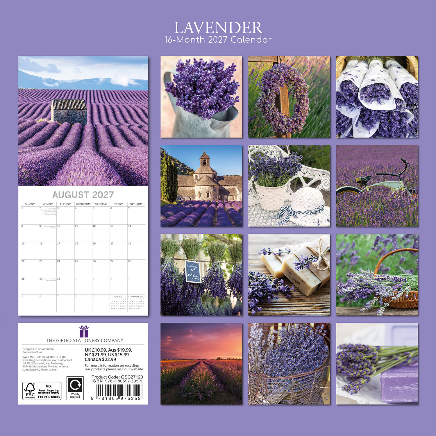 Lavender 2027 - koledar 30x30 - naslovnica knjige - Felix.si knjigarna Lavender 2027 - koledar 30x30 - Image 2