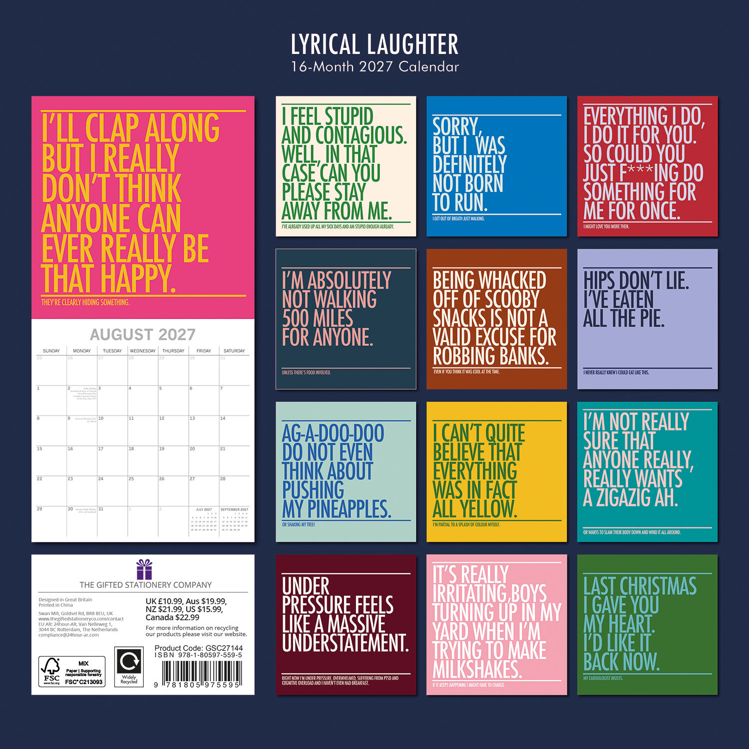 Lyrical laughter 2027 - koledar 30x30 - naslovnica knjige - Felix.si knjigarna Lyrical laughter 2027 - koledar 30x30 - Image 2