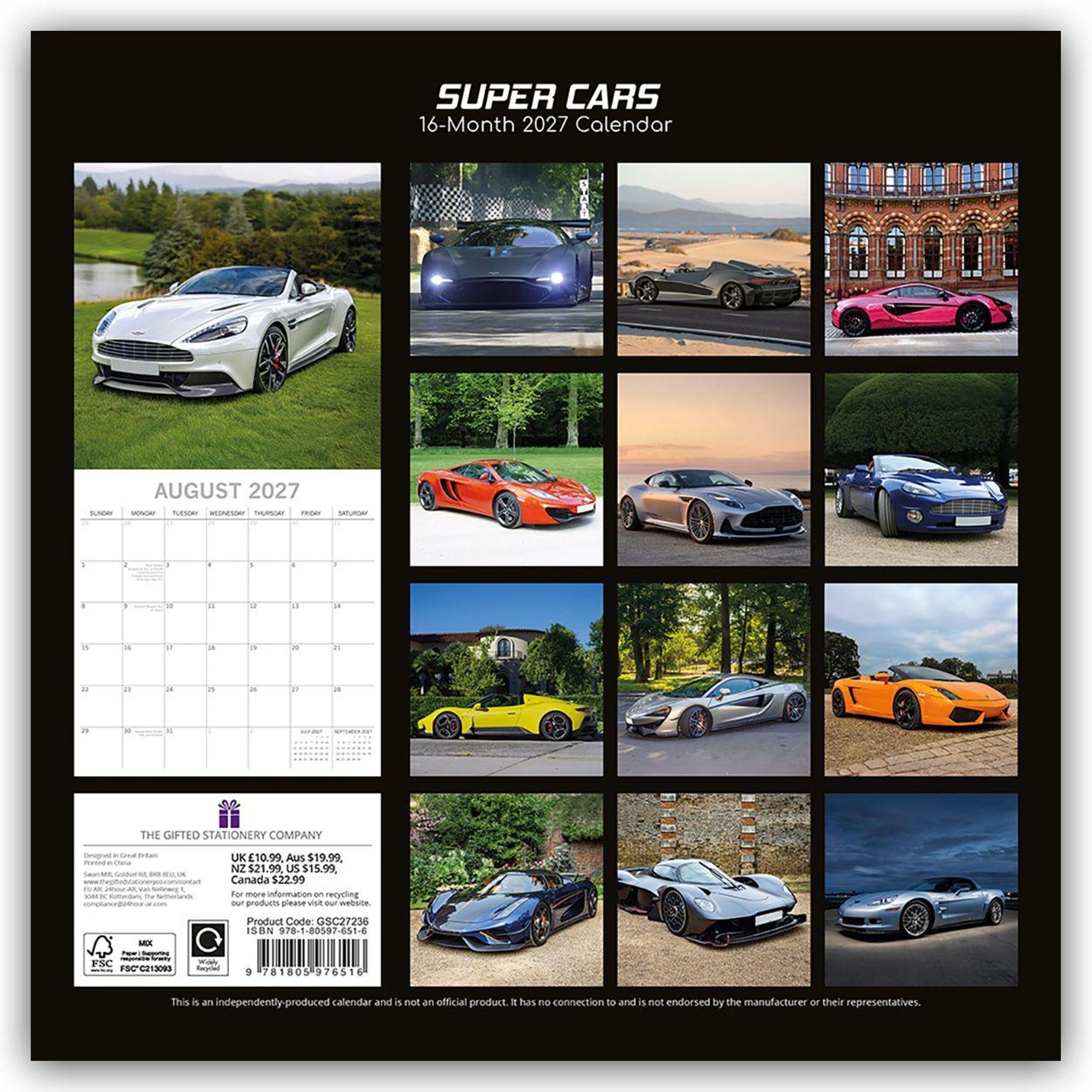 Super cars 2027 - koledar 30x30 - naslovnica knjige - Felix.si knjigarna Super cars 2027 - koledar 30x30 - Image 2