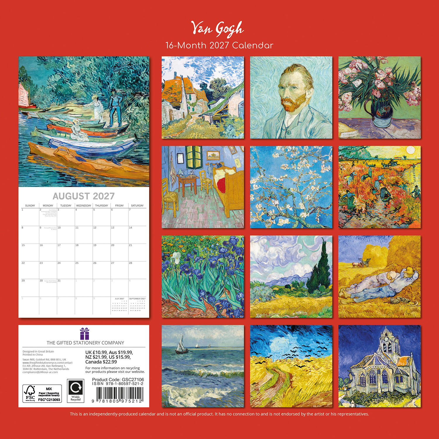 Van Gogh 2027 - koledar 30x30 - naslovnica knjige - Felix.si knjigarna Van Gogh 2027 - koledar 30x30 - Image 2