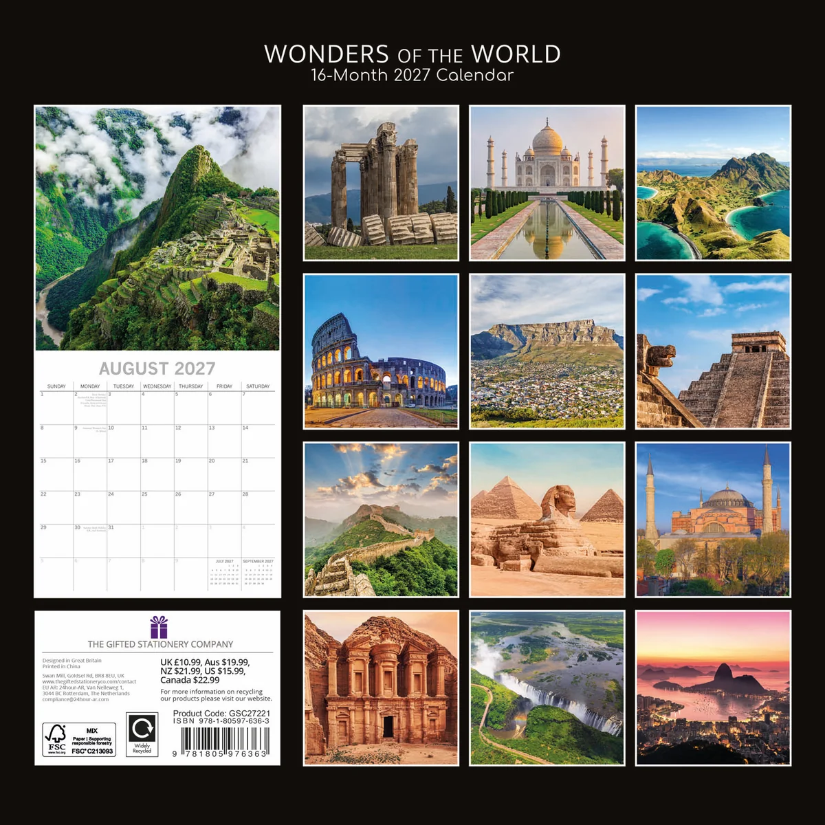 Wonders of the world 2027 – koledar 30x30 - naslovnica knjige - Felix.si knjigarna Wonders of the world 2027 – koledar 30x30 - Image 2